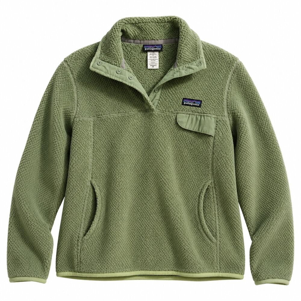Patagonia Women’s Medium Lightweight Synchilla Snap-T Fleece Pullover Green Gorp